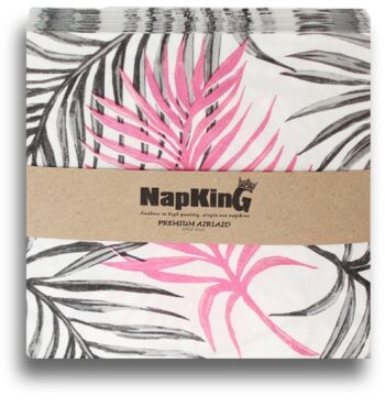 Palm-leaves-Pink-Airlaid-Napkins_serviettes