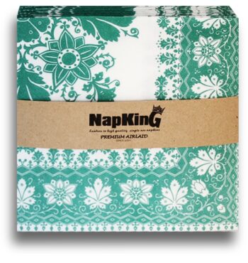 Ornamental-Floral-Green-Airlaid-Napkins_serviettes