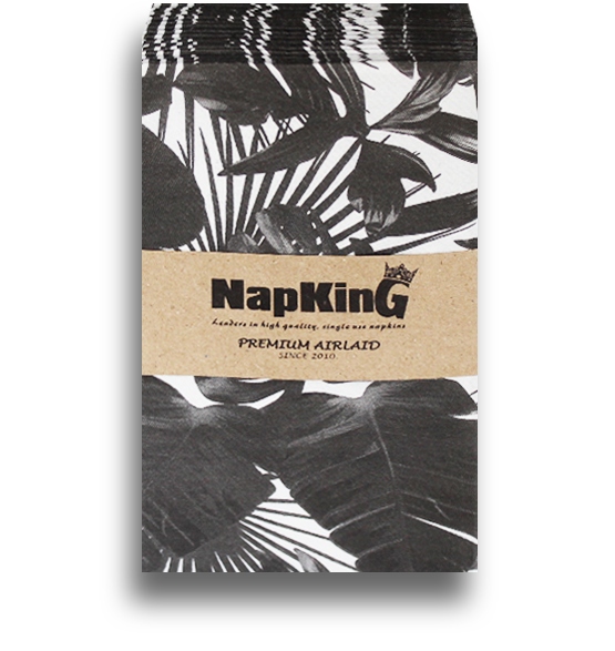 Leaves-Tropical-Black-Airlaid-Napkins-slimcut Leaves-Tropical-Black-Airlaid-Napkins-slimcut