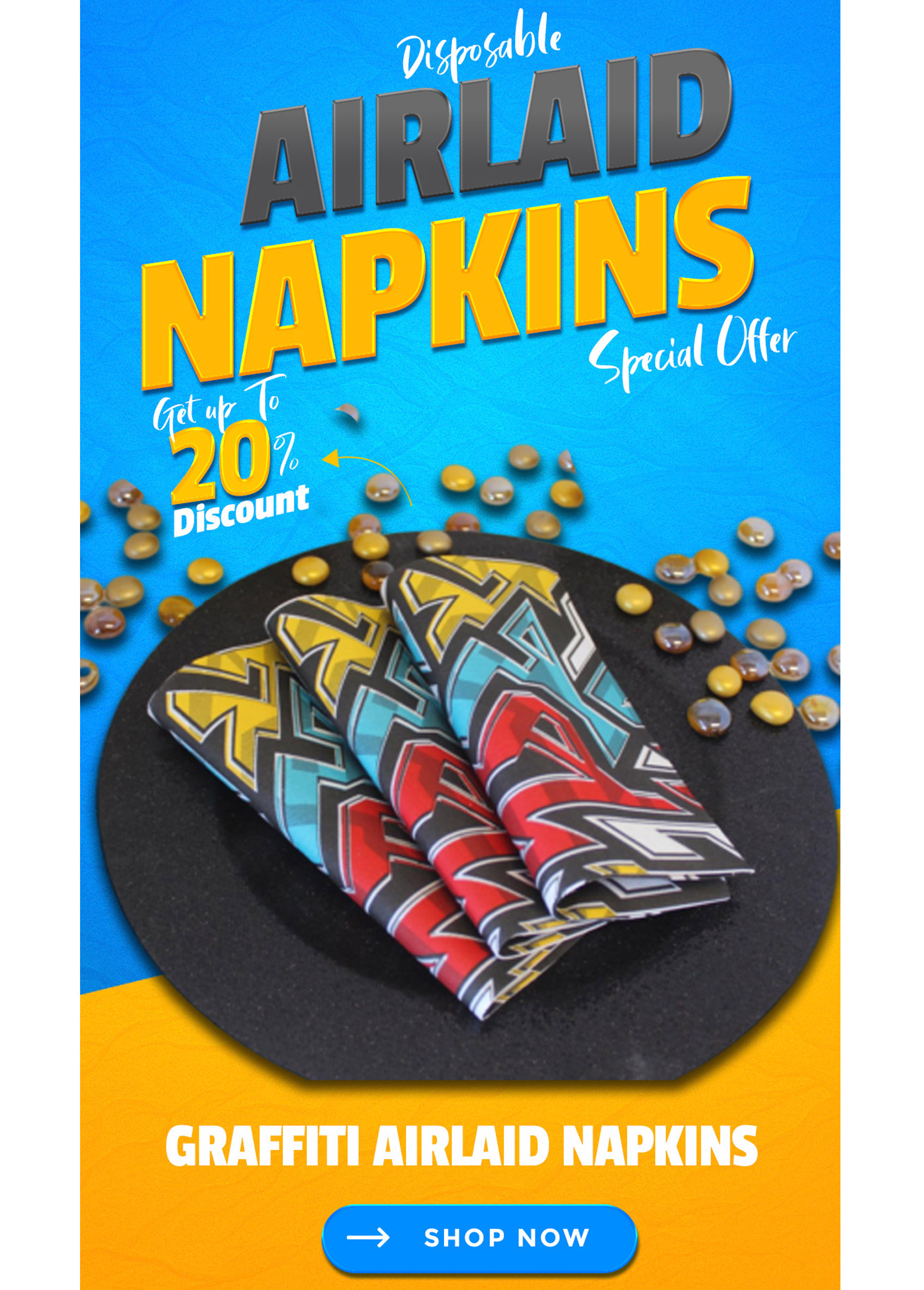 New Arrival Airlaid Napkins 1 Graffit Airlaid Napkins side banner