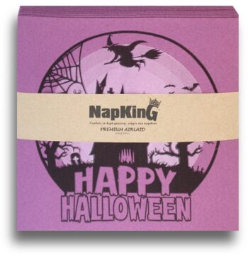 Happy-Halloween-Aubergine-Airlaid-Napkins serviettes