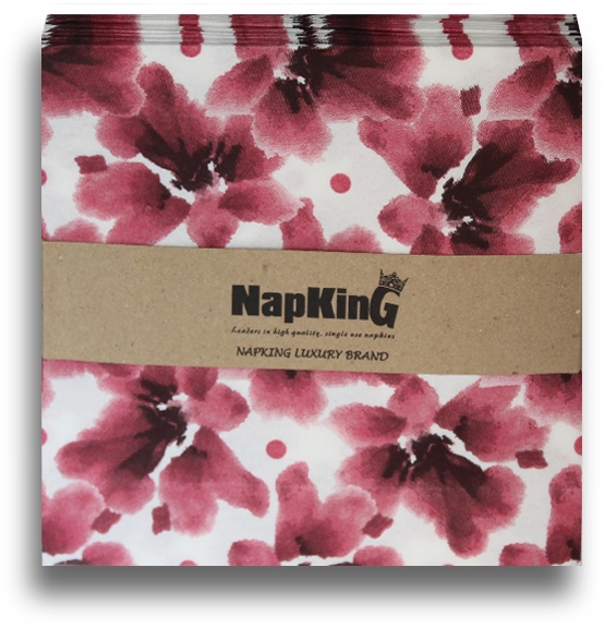 Red-water-Flowers_Airlaid Napkins Red-water-Flowers_Airlaid Napkins