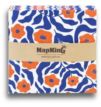 Matisse-Floral-Seamless-Airlaid-Napkins orange-blue
