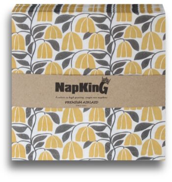 Organic Leaves & flowers airlaid print napkins