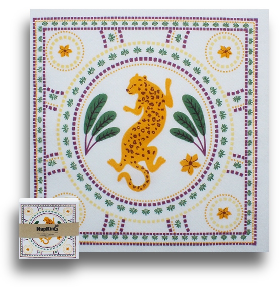 Tropical Palm Tree With Leopard Napkins serviettes Tropical Palm Tree With Leopard Napkins serviettes