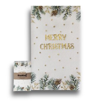 gold foil merry christmas napkins