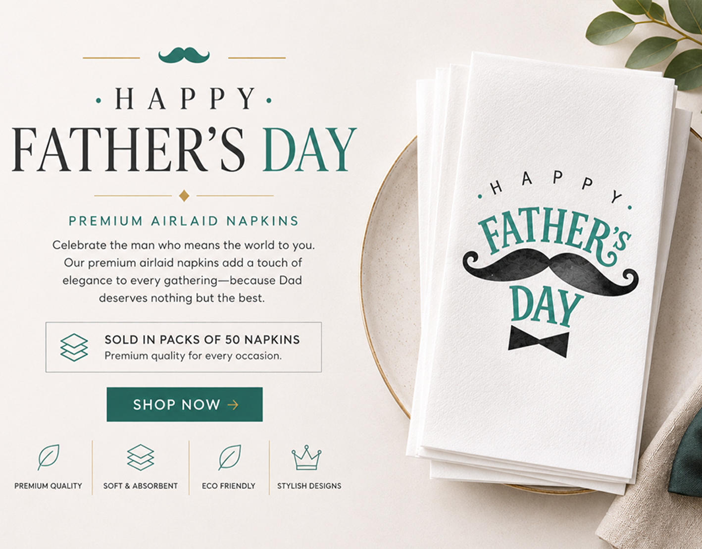 Airlaid Napkins | High Quality Serviette 7 Happy Fathers Day Airlaid napkins